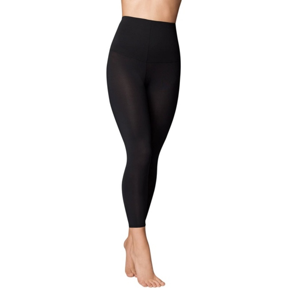 2 X Women Stretched Lined Butt Shape Black Legging